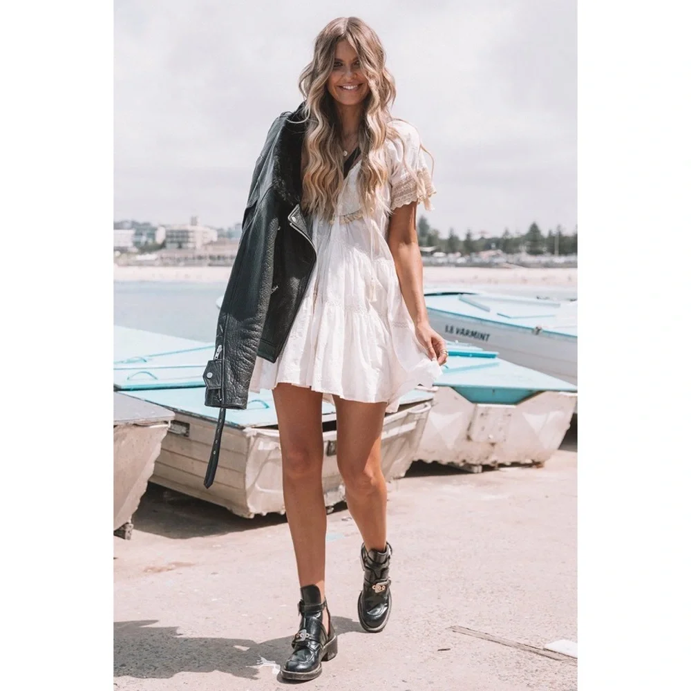 NWT Spell & the Gypsy Collective White/Cream Cassidy Mini Dress - Picture 3 of 17